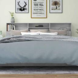 Berkfield Home Headboard Cabinet Grey Sonoma 220x19x103.5 cm - thumbnail 5