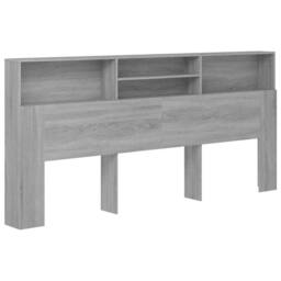 Berkfield Home Headboard Cabinet Grey Sonoma 220x19x103.5 cm - thumbnail 3