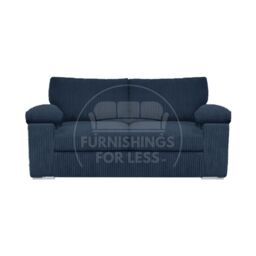 Furnishings For Less UK Delta Large Fabric 2 Seater Sofa With Padded Arms Jumbo Cord in Blue