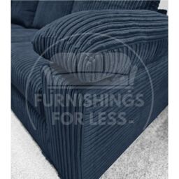 Furnishings For Less UK Delta Large Fabric 2 Seater Sofa With Padded Arms Jumbo Cord in Blue - thumbnail 2