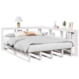 Berkfield Home Decorative Bookcase Bed without Mattress White 140x190cm Solid Wo - Size: 140x190 cm - thumbnail 2