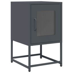 Berkfield Home Bedside Cabinet Anthracite 36x39x60.5 cm Cold-rolled Steel - thumbnail 2
