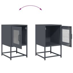 Berkfield Home Bedside Cabinet Anthracite 36x39x60.5 cm Cold-rolled Steel - thumbnail 9