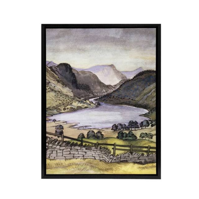 "Artery8 Thirlmere Watercolour Landscape Paul Nash Framed Canvas Wall Art Print - Size: W12"" x H16""" - image 1