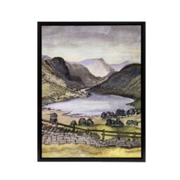"Artery8 Thirlmere Watercolour Landscape Paul Nash Framed Canvas Wall Art Print - Size: W12"" x H16""" - thumbnail 1