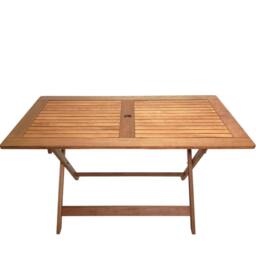 Samuel Alexander 4 Person Folding Wooden Dining Table Chairs Green Parasol & Base in Brown - thumbnail 8