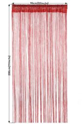Neel Blue Glitter String Curtain Polyester Fringe Panel Spaghetti Tassel Curtain, 200cm x 90cm in Red - Size: 200 cm x 90 cm - thumbnail 2