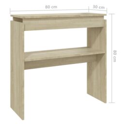 Berkfield Home Console Table Sonoma Oak 80x30x80 cm Engineered Wood in Brown - Size: 80 x 30 x 80 cm - thumbnail 6