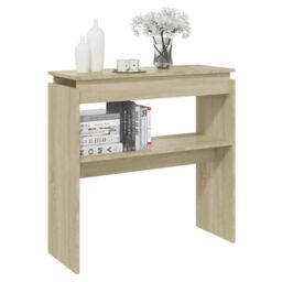 Berkfield Home Console Table Sonoma Oak 80x30x80 cm Engineered Wood in Brown - Size: 80 x 30 x 80 cm - thumbnail 3
