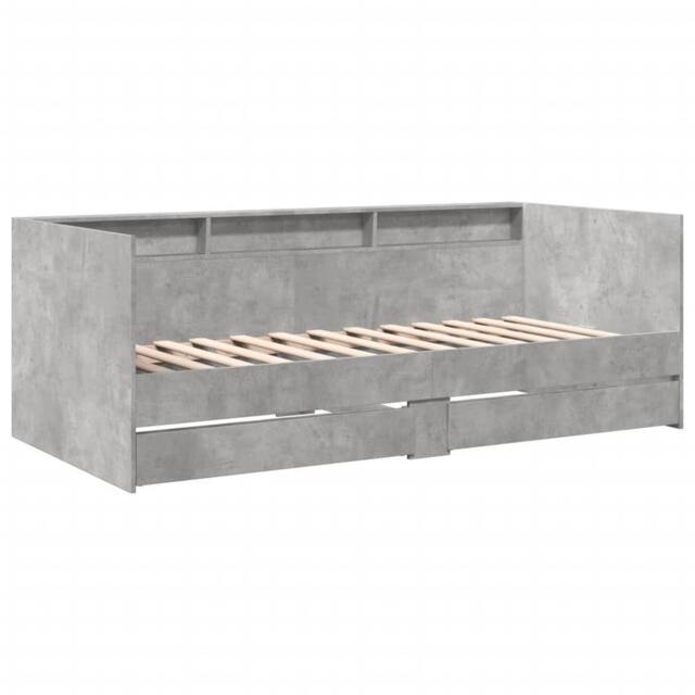 Berkfield Home Versatile Daybed with Drawers without Mattress Concrete Grey 90x1 - image 1