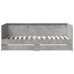 Berkfield Home Versatile Daybed with Drawers without Mattress Concrete Grey 90x1 - thumbnail 4