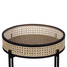 Wyld and Coco Detachable Top Round Side Table - Matt Black 36 cm in Natural - thumbnail 9