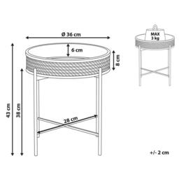 Wyld and Coco Detachable Top Round Side Table - Matt Black 36 cm in Natural - thumbnail 3