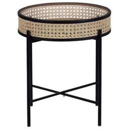 Wyld and Coco Detachable Top Round Side Table - Matt Black 36 cm in Natural - thumbnail 2