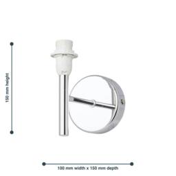 First Choice Lighting Set of 2 Brea - Chrome Wall Light Fittings Only in Silver - thumbnail 3