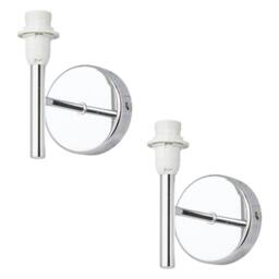 First Choice Lighting Set of 2 Brea - Chrome Wall Light Fittings Only in Silver
