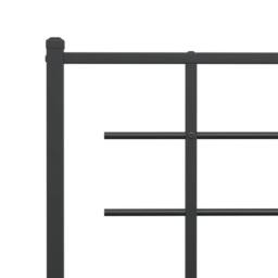 Berkfield Home Metal Bed Frame without Mattress with Headboard Black 160x200cm - Size: 160x200 cm - thumbnail 8