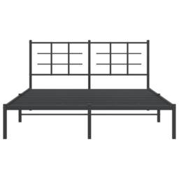 Berkfield Home Metal Bed Frame without Mattress with Headboard Black 160x200cm - Size: 160x200 cm - thumbnail 5