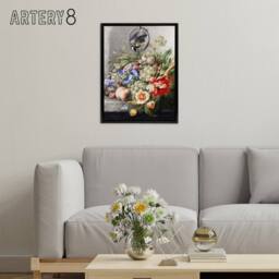 "Artery8 Henstenburgh Flowers Fruit Great Tit & a Mouse Framed Canvas Art - Size: W12"" x H16""" - thumbnail 3
