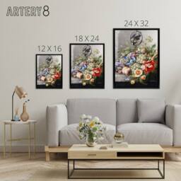 "Artery8 Henstenburgh Flowers Fruit Great Tit & a Mouse Framed Canvas Art - Size: W12"" x H16""" - thumbnail 4