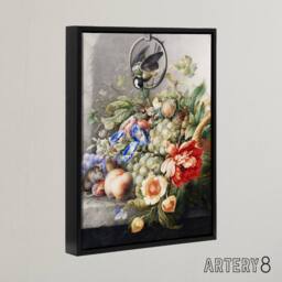 "Artery8 Henstenburgh Flowers Fruit Great Tit & a Mouse Framed Canvas Art - Size: W12"" x H16""" - thumbnail 2