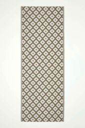 Homescapes Luxury Outdoor Rug Waterproof Reversible, Green May Geometric in Olive - Size: 75 cm x 200 cm