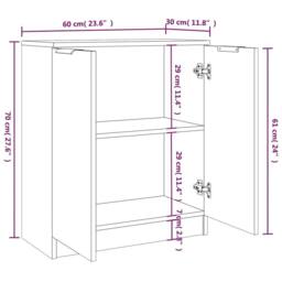 Berkfield Home Sideboards 2 pcs Concrete Grey 60x30x70 cm Engineered Wood - Size: 60 x 30 x 70 cm - thumbnail 6