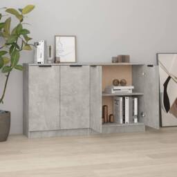 Berkfield Home Sideboards 2 pcs Concrete Grey 60x30x70 cm Engineered Wood - Size: 60 x 30 x 70 cm - thumbnail 2