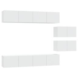 Berkfield Home Classic 4 Piece TV Cabinet Set White Engineered Wood - thumbnail 3