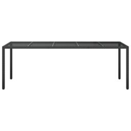 Berkfield Home Garden Dining Table Black 250x100x75 cm Poly Rattan - Size: 250 x 100 x 75 cm - thumbnail 3