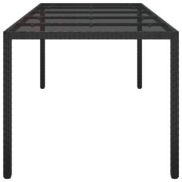 Berkfield Home Garden Dining Table Black 250x100x75 cm Poly Rattan - Size: 250 x 100 x 75 cm - thumbnail 4