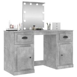Berkfield Home Dressing Table with LED Concrete Grey 130x50x132.5 cm - thumbnail 4