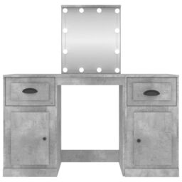 Berkfield Home Dressing Table with LED Concrete Grey 130x50x132.5 cm - thumbnail 6