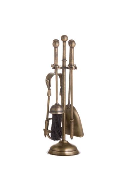KDMD Ball Topped Antique Brass Fireplace Companion Set - Traditional Style in Bronze - image 1