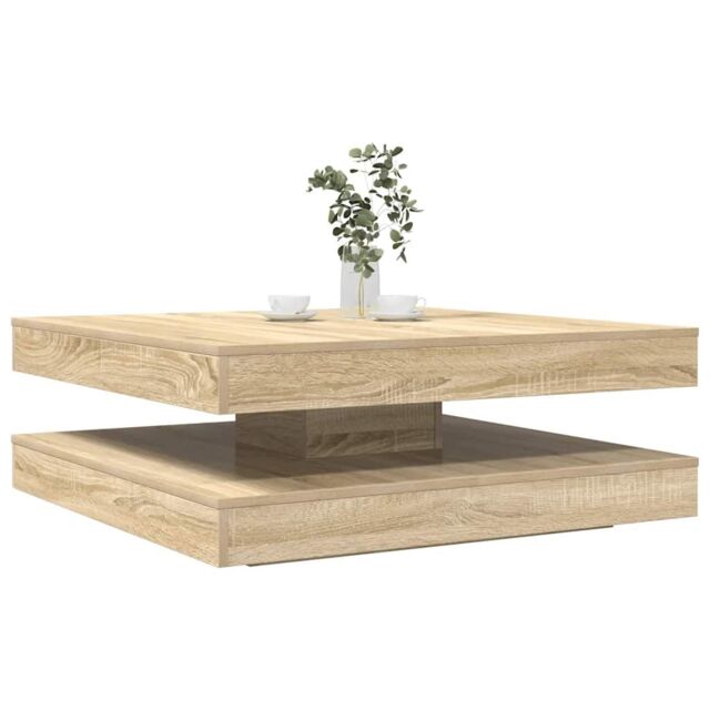Berkfield Home Coffee Table 360-Degree Rotatable Sonoma Oak 90x90x34.5 cm in Brown - image 1