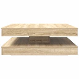 Berkfield Home Coffee Table 360-Degree Rotatable Sonoma Oak 90x90x34.5 cm in Brown - thumbnail 4