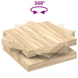 Berkfield Home Coffee Table 360-Degree Rotatable Sonoma Oak 90x90x34.5 cm in Brown - thumbnail 7