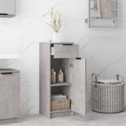 Berkfield Home Bathroom Cabinet Concrete Grey 32x34x90 cm Engineered Wood - Size: 32 x 34 x 90 cm - thumbnail 3
