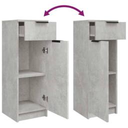 Berkfield Home Bathroom Cabinet Concrete Grey 32x34x90 cm Engineered Wood - Size: 32 x 34 x 90 cm - thumbnail 9