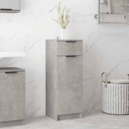 Berkfield Home Bathroom Cabinet Concrete Grey 32x34x90 cm Engineered Wood - Size: 32 x 34 x 90 cm - thumbnail 2