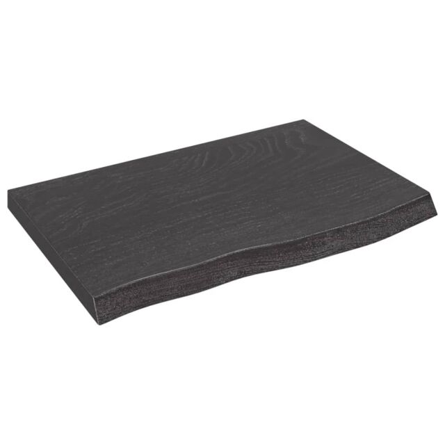 Berkfield Home Wall Shelf Dark Grey 60x40x(2-4) cm Treated Solid Wood Oak in Brown - image 1
