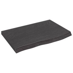 Berkfield Home Wall Shelf Dark Grey 60x40x(2-4) cm Treated Solid Wood Oak in Brown