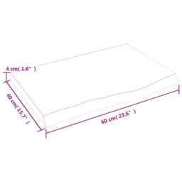 Berkfield Home Wall Shelf Dark Grey 60x40x(2-4) cm Treated Solid Wood Oak in Brown - thumbnail 4