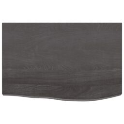 Berkfield Home Wall Shelf Dark Grey 60x40x(2-4) cm Treated Solid Wood Oak in Brown - thumbnail 2