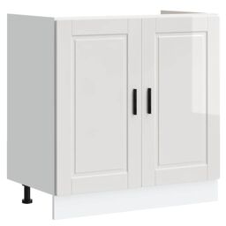 "Berkfield Home Sink Base Cabinet¬†""Porto"" High Gloss White 80x46x81.5 cm¬†Engineered Wood - Size: 80x46x81.5 cm" - thumbnail 2