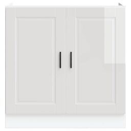 "Berkfield Home Sink Base Cabinet¬†""Porto"" High Gloss White 80x46x81.5 cm¬†Engineered Wood - Size: 80x46x81.5 cm" - thumbnail 4