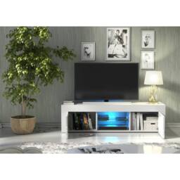 Mex Furniture LTD TV Unit Loom 130cm - White with Gloss Doors & LED Lights - thumbnail 6