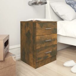 Berkfield Home Bedside Cabinets 2 pcs Smoked Oak 38x35x56 cm Engineered Wood in Brown - Size: 38 x 35 x 56 cm - thumbnail 1
