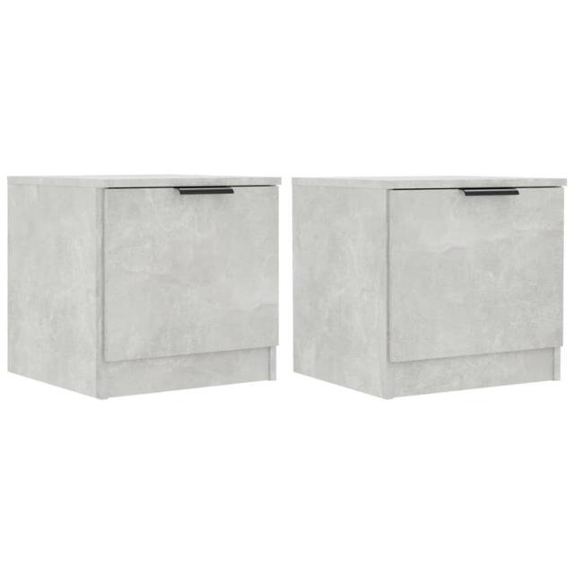 Berkfield Home Bedside Cabinets 2 pcs Concrete Grey 40x39x40 cm - Size: 40 x 39 x 40 cm - image 1