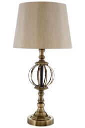 Orsina Antique Brass Table Lamp With Orb Base, Classic Bedside Light, Soft Glow Lighting Lamp For Home & Office in Gold